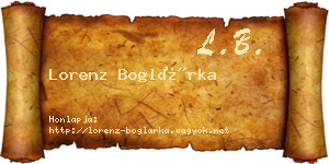Lorenz Boglárka névjegykártya