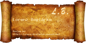 Lorenz Boglárka névjegykártya